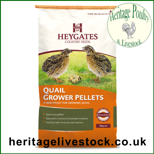 Heygates Quail Grower Pellets-20%